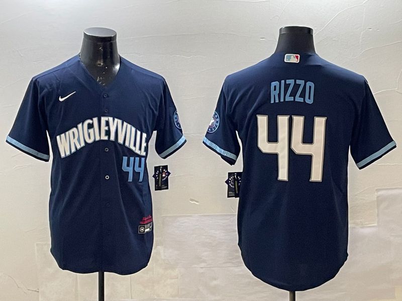 Men Chicago Cubs #44 Rizzo Blue City Edition 2025 Nike MLB Jersey style 1